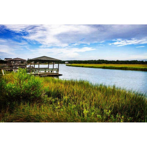 Pawley Island II Gold Ornate Wood Framed Art Print with Double Matting by Hausenflock, Alan