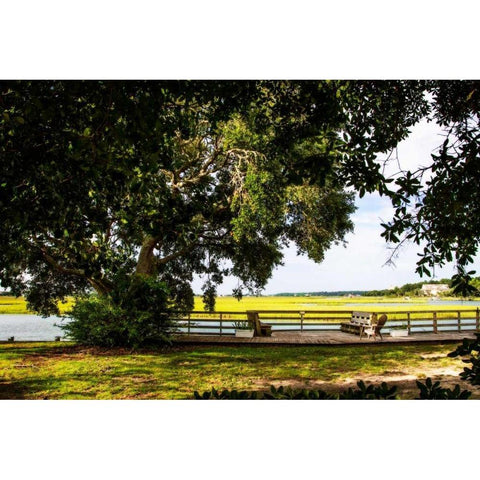 Pawley Island IV Black Modern Wood Framed Art Print with Double Matting by Hausenflock, Alan