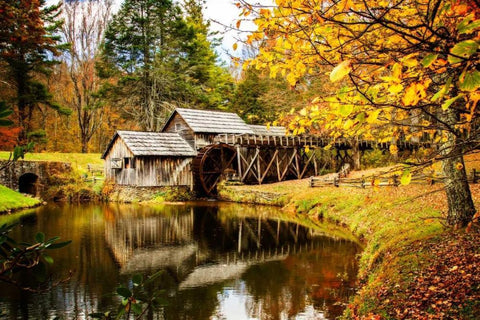 Mabry Mill I Black Ornate Wood Framed Art Print with Double Matting by Hausenflock, Alan