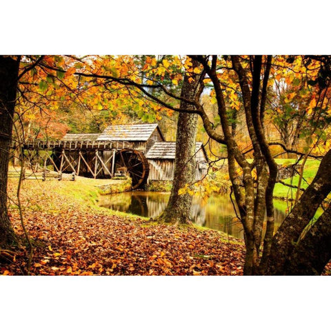 Mabry Mill II Gold Ornate Wood Framed Art Print with Double Matting by Hausenflock, Alan