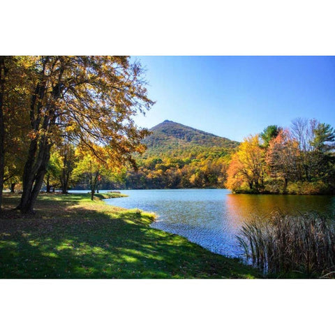 Peaks Of Otter Lake I White Modern Wood Framed Art Print by Hausenflock, Alan