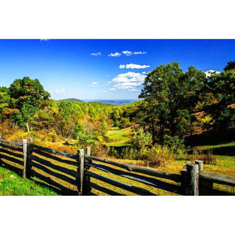 Blue Ridge Backyard Black Modern Wood Framed Art Print with Double Matting by Hausenflock, Alan