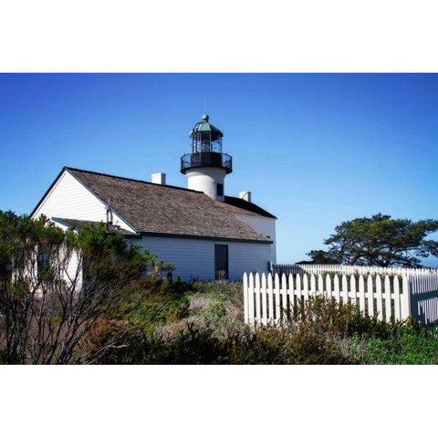 Point Loma Lighthouse II Gold Ornate Wood Framed Art Print with Double Matting by Hausenflock, Alan