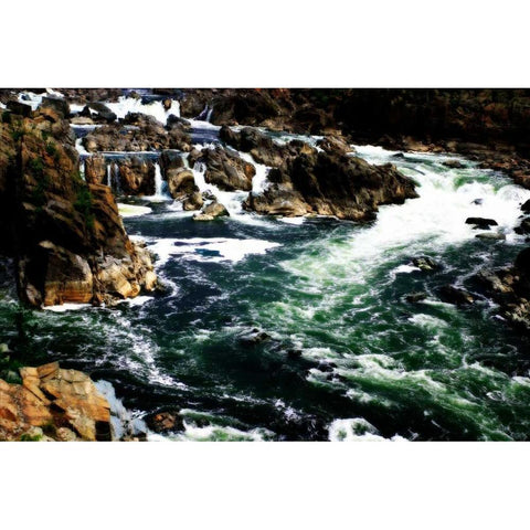 Great Falls I White Modern Wood Framed Art Print by Hausenflock, Alan