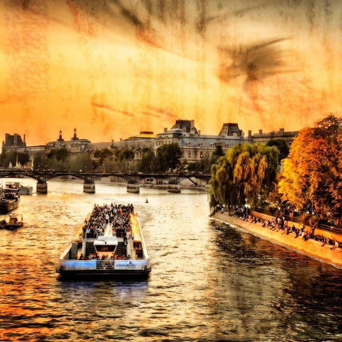 River Seine at Sunset II Black Modern Wood Framed Art Print by Hausenflock, Alan