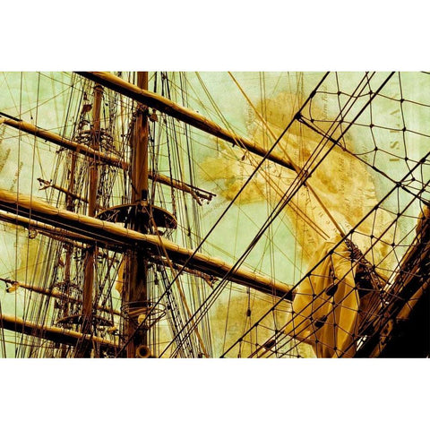 Tall Ship I Gold Ornate Wood Framed Art Print with Double Matting by Hausenflock, Alan