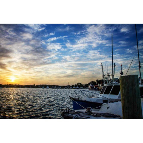 Beaufort Docks I White Modern Wood Framed Art Print by Hausenflock, Alan