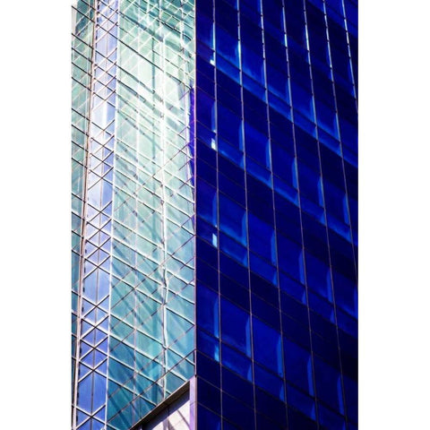 Blue Tower II Black Modern Wood Framed Art Print with Double Matting by Hausenflock, Alan