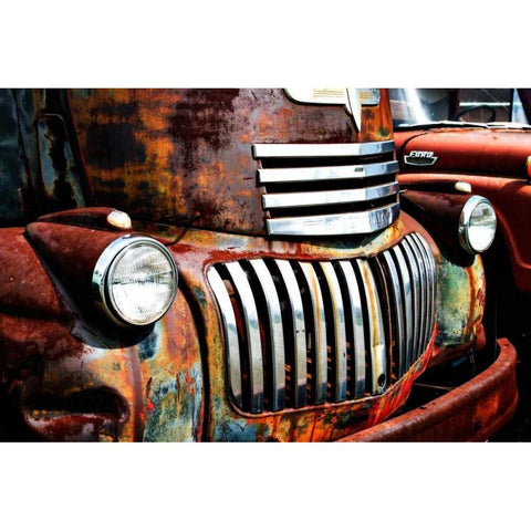 Rusty Old Truck I Black Modern Wood Framed Art Print with Double Matting by Hausenflock, Alan