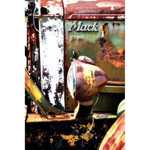 Rusty Old Truck III Black Modern Wood Framed Art Print with Double Matting by Hausenflock, Alan