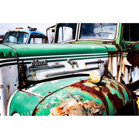 Rusty Old Truck V White Modern Wood Framed Art Print by Hausenflock, Alan