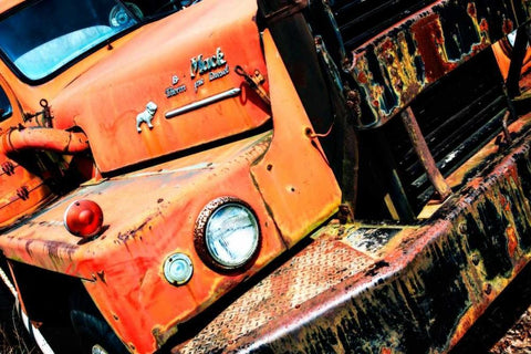 Rusty Old Truck VI White Modern Wood Framed Art Print with Double Matting by Hausenflock, Alan