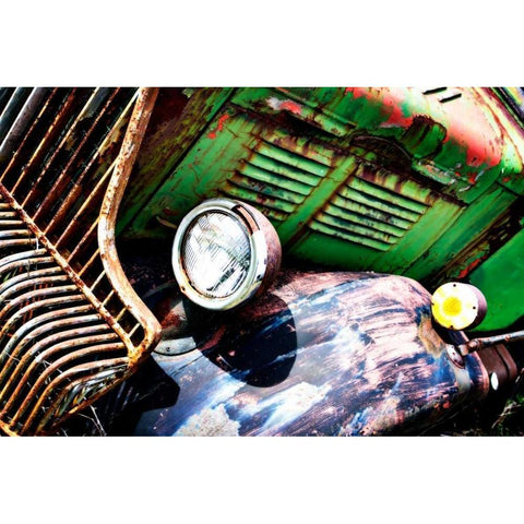 Rusty Old Truck VII Black Modern Wood Framed Art Print with Double Matting by Hausenflock, Alan