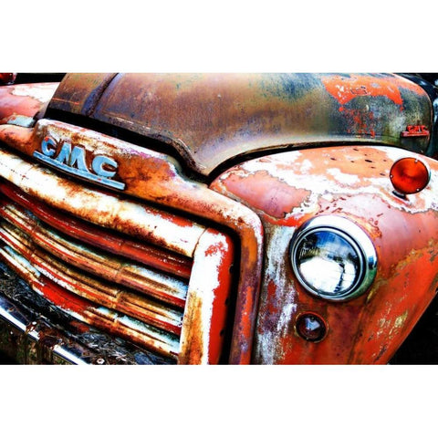 Rusty Old Truck VIII White Modern Wood Framed Art Print by Hausenflock, Alan