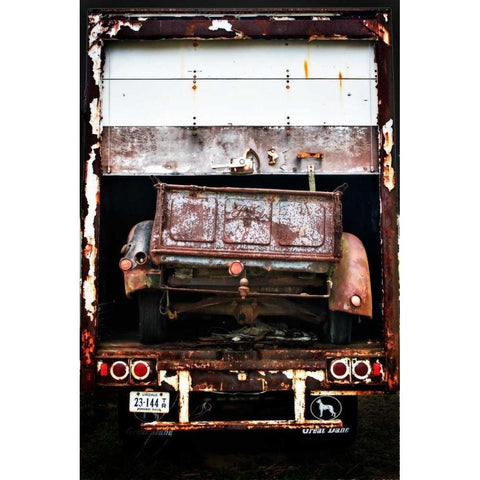 Old Truck in Truck White Modern Wood Framed Art Print by Hausenflock, Alan