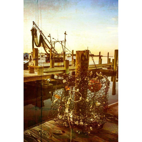 At the Dock IV White Modern Wood Framed Art Print by Hausenflock, Alan