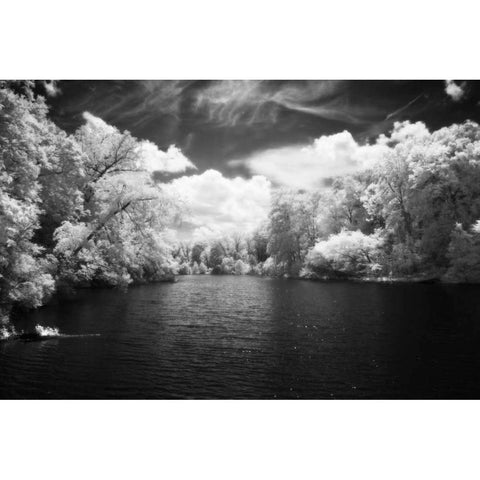 Stratford Pond I Black Modern Wood Framed Art Print with Double Matting by Hausenflock, Alan