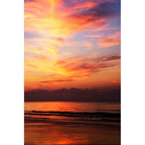 Red Sunrise II White Modern Wood Framed Art Print by Hausenflock, Alan