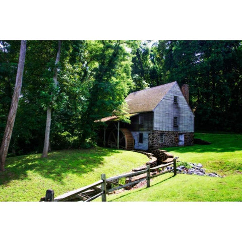 18th Century Grist Mill I White Modern Wood Framed Art Print by Hausenflock, Alan