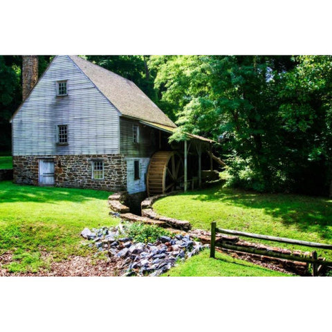 18th Century Grist Mill II White Modern Wood Framed Art Print by Hausenflock, Alan