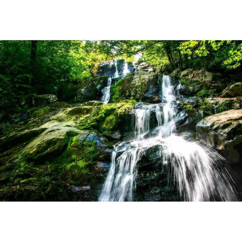 Dark Hollow Falls I White Modern Wood Framed Art Print by Hausenflock, Alan