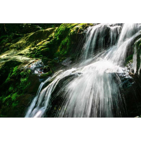 Dark Hollow Falls II Black Modern Wood Framed Art Print with Double Matting by Hausenflock, Alan