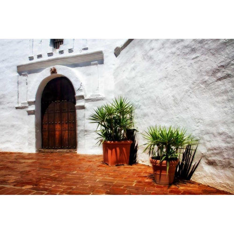 Old California Mission I White Modern Wood Framed Art Print by Hausenflock, Alan