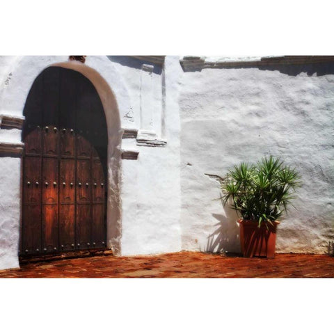 Old California Mission II White Modern Wood Framed Art Print by Hausenflock, Alan