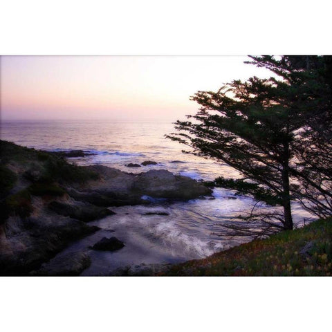 Carmel Highlands Sunset II Black Modern Wood Framed Art Print with Double Matting by Hausenflock, Alan