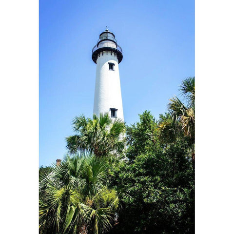 Saint Simons Lighthouse I Black Modern Wood Framed Art Print with Double Matting by Hausenflock, Alan