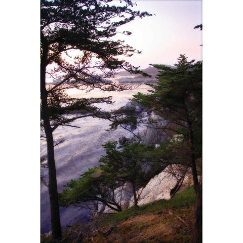 Carmel Highlands Sunset III White Modern Wood Framed Art Print by Hausenflock, Alan