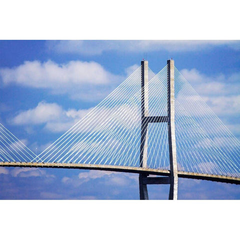 Sidney Lanier Bridge I Black Modern Wood Framed Art Print with Double Matting by Hausenflock, Alan