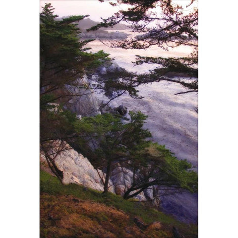 Carmel Highlands Sunset IV Black Modern Wood Framed Art Print with Double Matting by Hausenflock, Alan