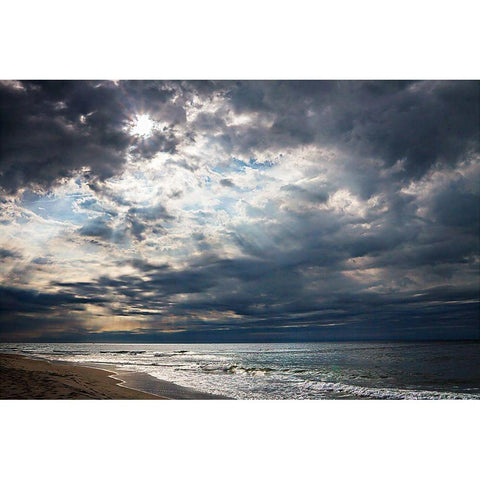 Storm over Masonboro Inlet Gold Ornate Wood Framed Art Print with Double Matting by Hausenflock, Alan