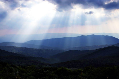 The Blue Ridge III White Modern Wood Framed Art Print with Double Matting by Hausenflock, Alan