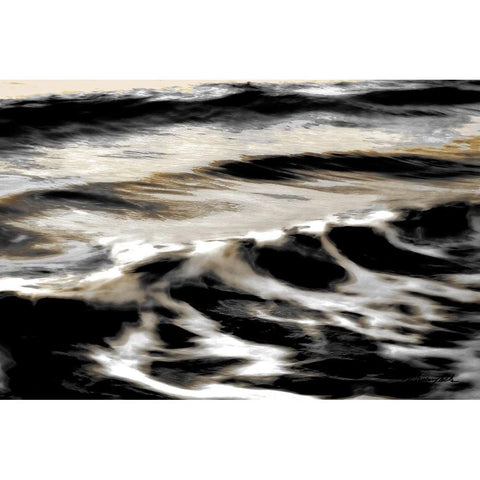 Stormy Waves Black Modern Wood Framed Art Print with Double Matting by Hausenflock, Alan