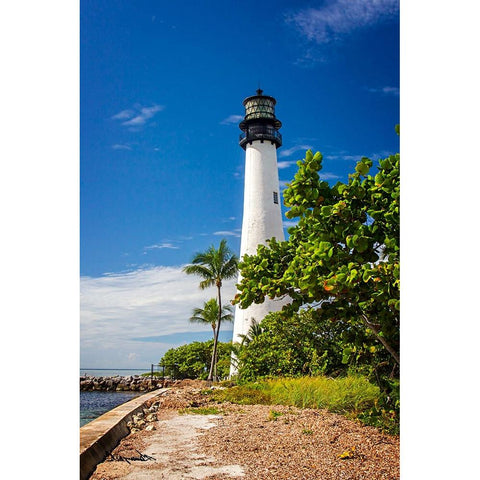 Cape Florida Lighthouse III Gold Ornate Wood Framed Art Print with Double Matting by Hausenflock, Alan