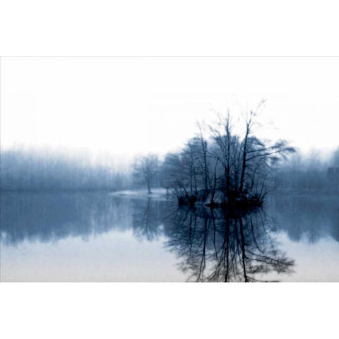 Fog on the Lake IV White Modern Wood Framed Art Print by Hausenflock, Alan