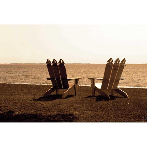 Adirondack Chairs I White Modern Wood Framed Art Print by Hausenflock, Alan