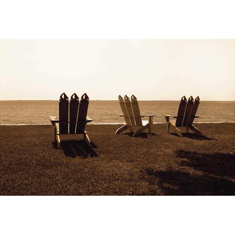 Adirondack Chairs II Black Modern Wood Framed Art Print with Double Matting by Hausenflock, Alan