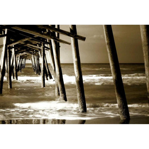 Under the Pier II Black Modern Wood Framed Art Print by Hausenflock, Alan