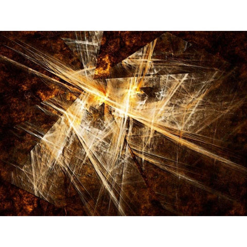 Fractal Light III Gold Ornate Wood Framed Art Print with Double Matting by Hausenflock, Alan