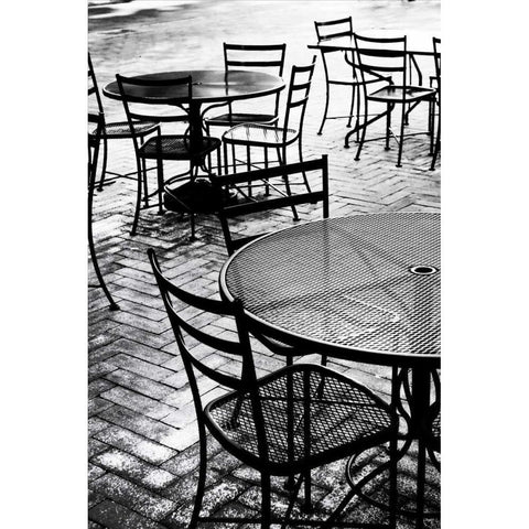 Tables and Chairs I Black Modern Wood Framed Art Print with Double Matting by Hausenflock, Alan