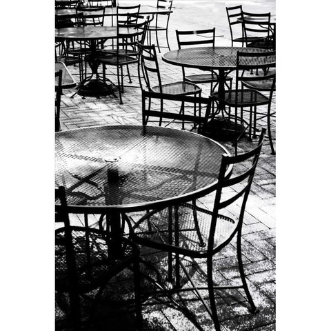 Tables and Chairs II White Modern Wood Framed Art Print by Hausenflock, Alan