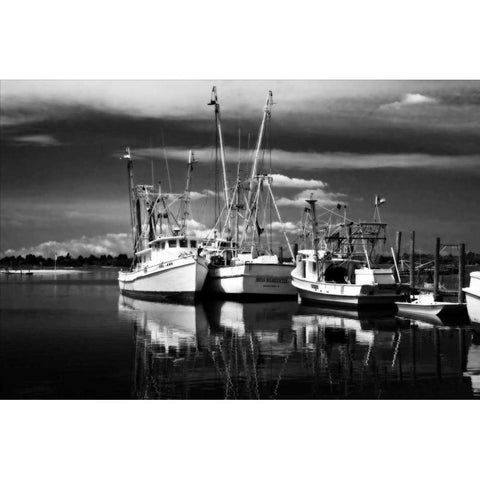 Fishing Boats I Black Modern Wood Framed Art Print by Hausenflock, Alan