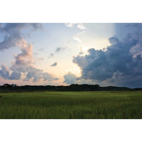 Sunset on Bogue Sound I Black Modern Wood Framed Art Print with Double Matting by Hausenflock, Alan