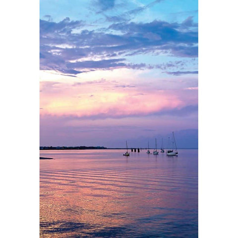 St. Augustine Harbor Sunset III Black Modern Wood Framed Art Print with Double Matting by Hausenflock, Alan