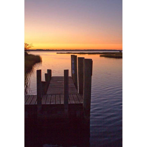 Chincoteague Sunrise III Black Modern Wood Framed Art Print with Double Matting by Hausenflock, Alan