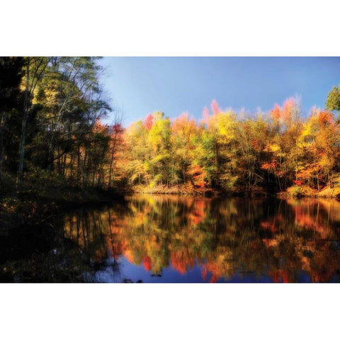 Fall at Three Lakes II White Modern Wood Framed Art Print by Hausenflock, Alan