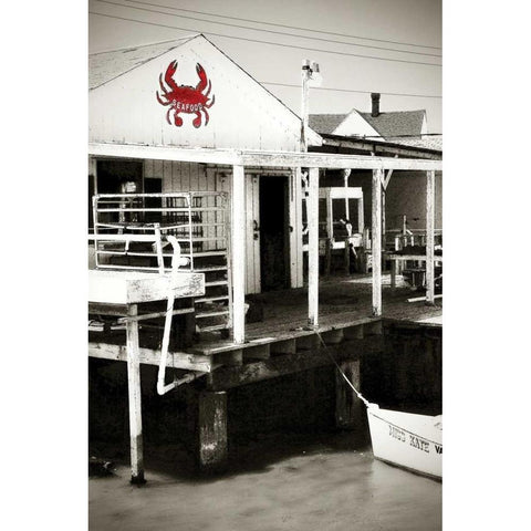 Crab Shack I White Modern Wood Framed Art Print by Hausenflock, Alan